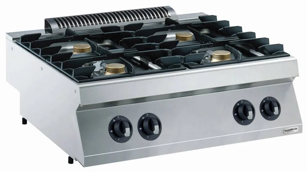 Bestel Nu Gasfornuis 4 Branders- 4 x 5,5kw - 800x700x(h)250mm