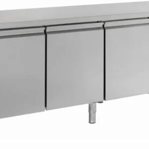 Snelle Levering Koelwerkbank -RVS - 3 deurs - 202x80x(h)85cm - Roosters 600x400mm
