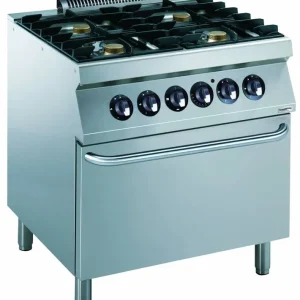 Fornuis Gas 4 Pits met Elektrische oven - 4 x 5,5kw - 800x700x(h)900mm Korting