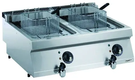 Elektrische Friteuse 2 x 12 Liter - 17,4kw - 400V - 800x700x(h)250mm Fabrieksprijs