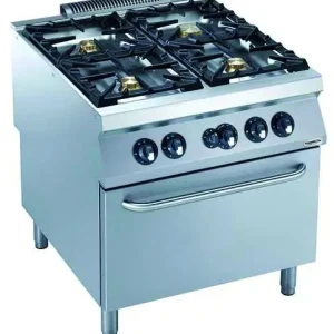 Gasfornuis Pro900 - 4 pits - 3x6+1x10kW - 800x900x(h)850mm Fabrieksprijs