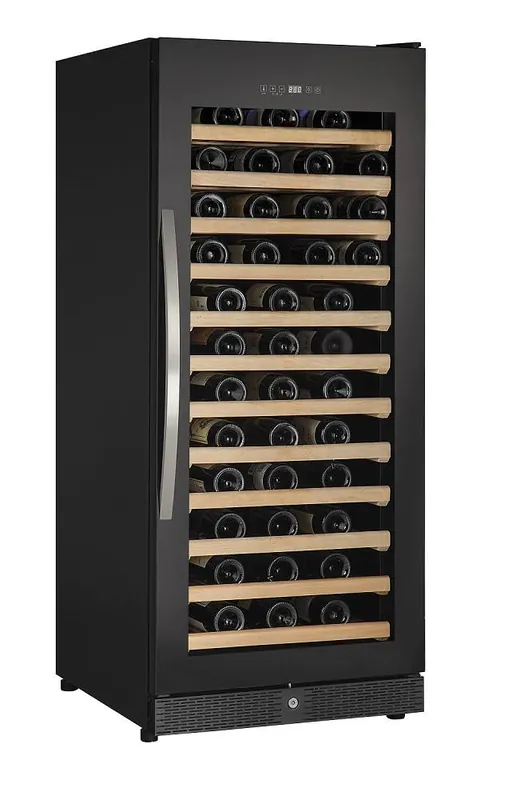 Wijnkoelkast Zwart - 122 Flessen - 330 Liter - met LED Verlichting - 595x735x(H)1411mm Merkproduct