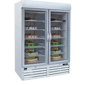 Betaalbaar Vriezer 2 glazen deuren - 1079 liter - Wit - 1370x700x(h)1990mm
