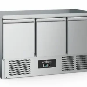 Koelwerkbank - 3 deurs - 368 Liter - 137x70x(h)87cm Direct Beschikbaar