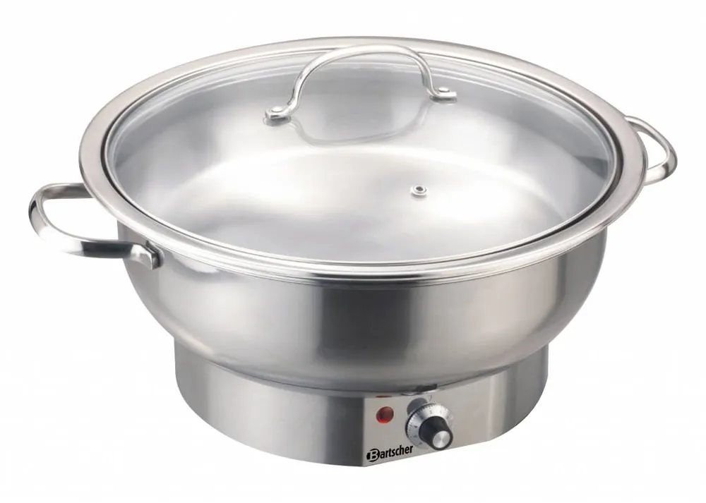 Elektrische Chafing Dish - Chroomnikkelstaal - Rond - 3,8 Liter - Regelbare Thermostaat - 330x(H)220mm Rechtstreeks Van De Fabrikant