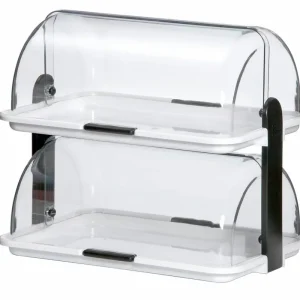 Tijdelijk Beschikbaar Dubbele buffetvitrine - Kunststof - Plexiglas - 470x315x(H) 415 mm