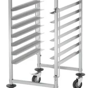 Op = Op Afruimwagen RVS - 7x Roosters 60x40cm - 535x685x1010(h)mm
