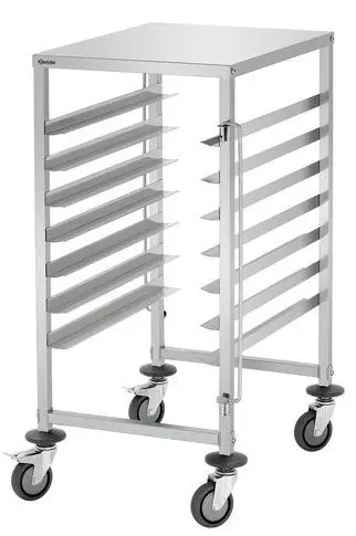 Op = Op Afruimwagen RVS - 7x Roosters 60x40cm - 535x685x1010(h)mm
