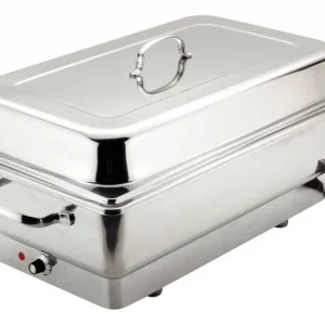 Elektrische Chafing Dish - Chroomnikkelstaal - 1/1GN - Delluxe - 623x356x(H)285mm Hete Deal