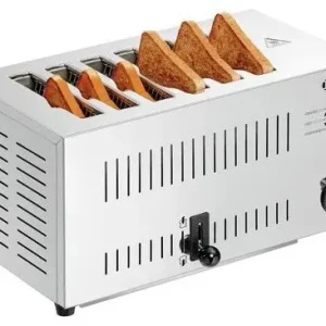 Hete Deal RVS Toaster - 6 Sleuven - 2,5kW - 405x265x220(h)mm