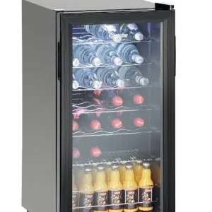 Flessenkoelkast / Wijnkoelkast 28 flessen - 88 liter - LED Verlichting - 430x480x(H)825mm Lage Prijs