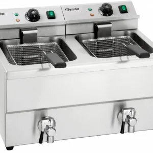 Direct Verzonden Elektrische Friteuse - Met Aftapkranen - 2x8 Liter - 2x3,5kW - 580x550x(H)410mm