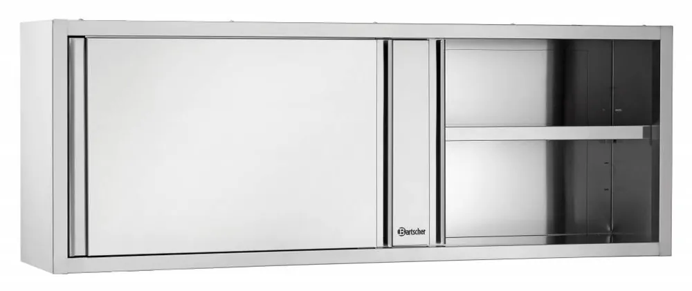 Hangkast RVS 1200(b)x400(d)x660(h)mm met 2 Schuifdeuren 1 Verstelbaar Tussenschap Goedkoop