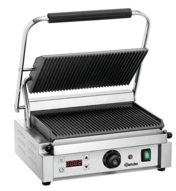 RVS Contactgrill Panini - 2200W - Elektronisch - 410x400x200(h)mm Aanbieding