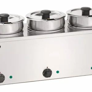 Hotpot Bain-Marie - 3x3,5 Liter - RVS - 0,45kW - 610x210x(H)320mm Gecertificeerd