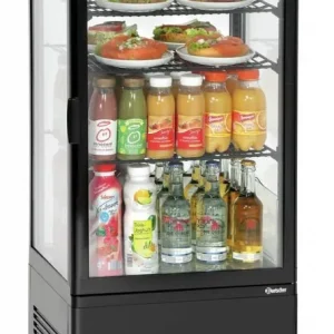 Gecertificeerd Mini-koelvitrine - Zwart -78 liter - Circulerende luchtkoeling - 435x385x(h)960mm