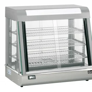 Op = Op Warmhoudvitrine RVS - 3 Roosters - Voor-en Achterzijde Schuifruiten - 110L - 660x437x(h)655mm