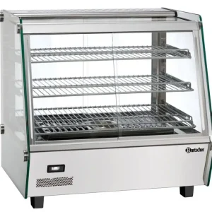 Fabrieksprijs Warmhoudvitrine RVS - 3 Roosters - Beide Zijde 2 Schuifruiten - LED Verlichting - 695x595x(h)685mm