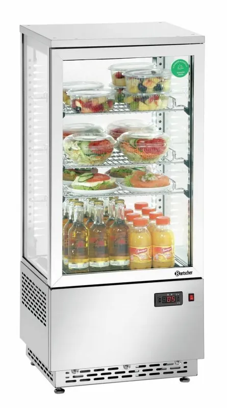Mini koelvitrine - roestvrij staal - 78 liter - 430x390x(h)986mm Hete Deal