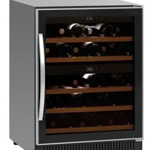Wijnkoelkast Zwart - Geluidloos Model - 2 Temperatuurzones - 590x575x825(h)mm Voordeelprijs