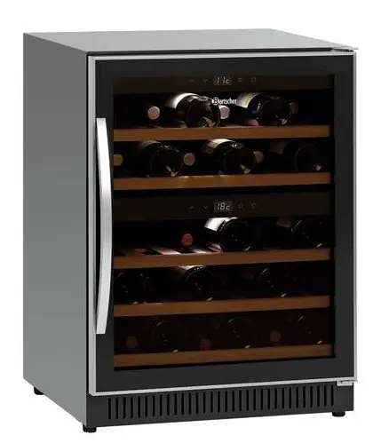 Wijnkoelkast Zwart - Geluidloos Model - 2 Temperatuurzones - 590x575x825(h)mm Voordeelprijs