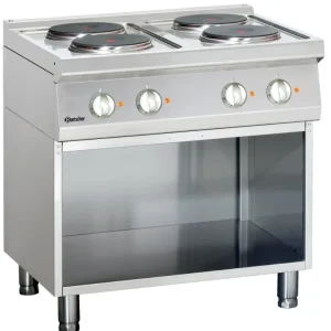 Elektrisch fornuis 700 serie - Onderbouw open - 4 kookplaten rond - 800x700x(h)850-900mm Exclusieve Aanbieding
