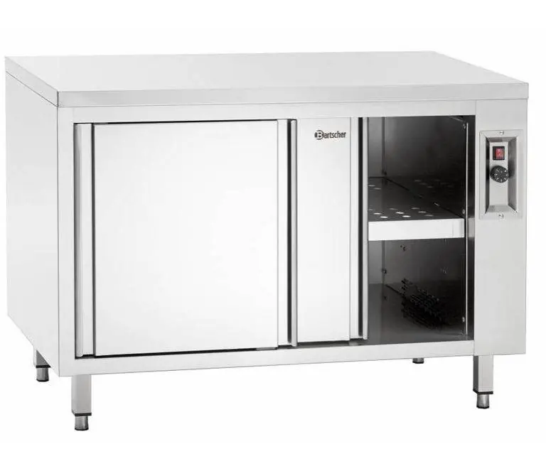 Verwarmde kast met schuifdeuren en tussenplank -1400x700x(h)850-900mm - 230V Flitsaanbieding