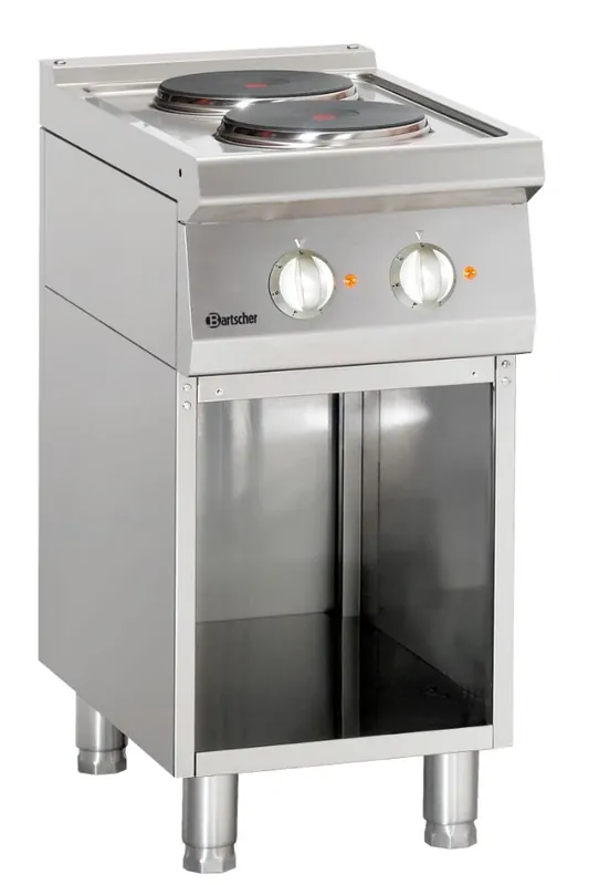 Uitverkoop Elektrisch fornuis 700 serie - Onderbouw open - 2 kookplaten rond - 400x700x(h)850-900mm