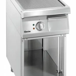 Elektrische bakplaat 700 serie - Onderbouw open - gegroefd - 400x700x(h)850-900mm Nieuw
