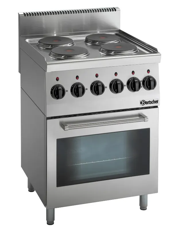 Elektrisch fornuis 600 serie - Elektrische oven - 4 kookzones rond - 600x600x(h)900mm Laatste Kans