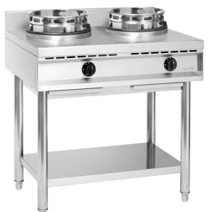 Gas wokplaat 2 extra sterke branders - 20.000W Weekendaanbieding