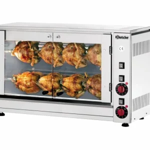 Elektrische Kippengrill - 2 Spitten - 880x430x(h)530mm - 3.5KW - 8 Kippen Aanbieding
