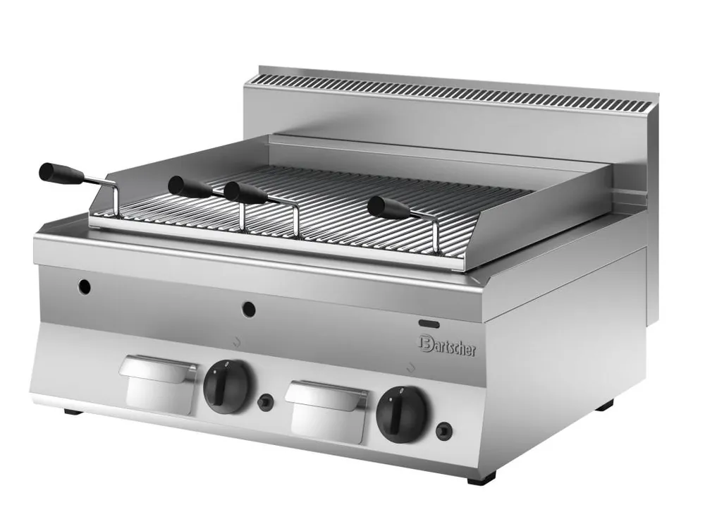 Nieuw Lavasteengrill Gas RVS - Tafelmodel - met Grillplaat - 80x65x(h)29.5cm - 14KW