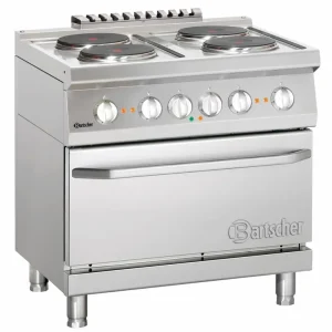 Laatste Kans 4 Elektrische Kookplaten + Elektrische Oven 2/1 GN - 400V - 5,4kW - 800x700x(H)850-900 mm