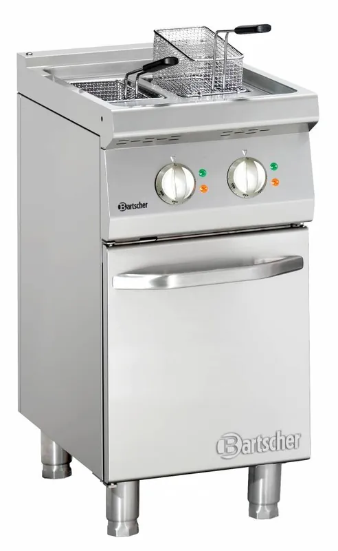 Friteuse - Elektrisch - 2 x 9 Liter - 400V - 15kW - Met Onderstel - 400x700x(h)850-900mm Weekendaanbieding