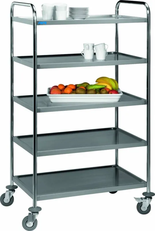 Serveertrolley 5 Bladen RVS Heavy Duty 860(b)x540(d)x1540(h)mm Seizoensaanbieding