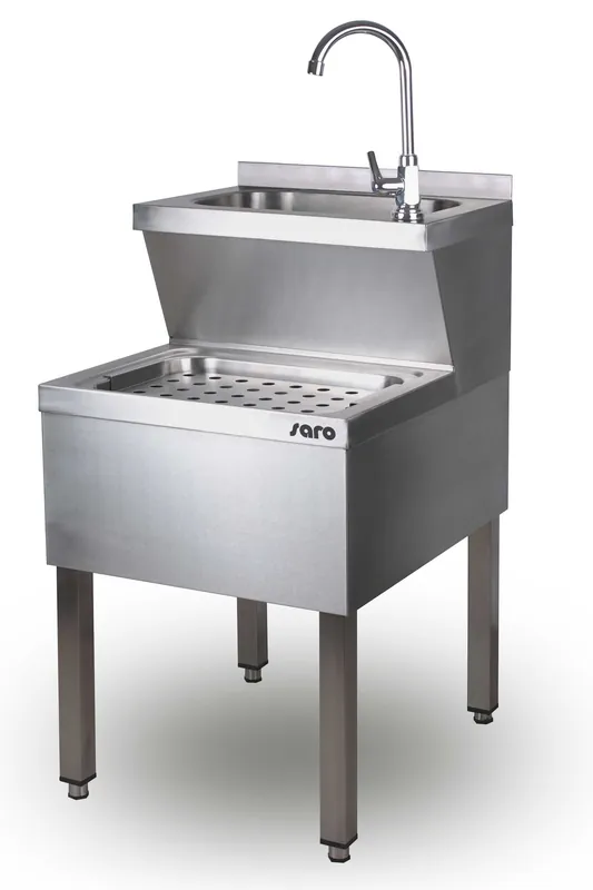 RVS handwasbak met gootsteen - Saro - 500x700x(h)850mm Beperkte Voorraad