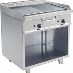 Betaalbaar Bakplaat Glad/Geribd Gas Open Onderstel Casta - 80x70x85cm - 12KW