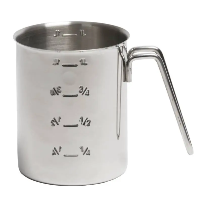 Maatbeker RVS - Schaal aanduiding 10,5 Ø x(H)14cm - 1 Liter Op = Op