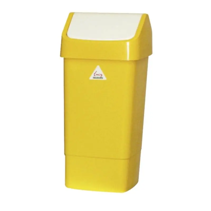 Afvalbak met klapdeksel - 50 liter - Geel Meest Verkocht
