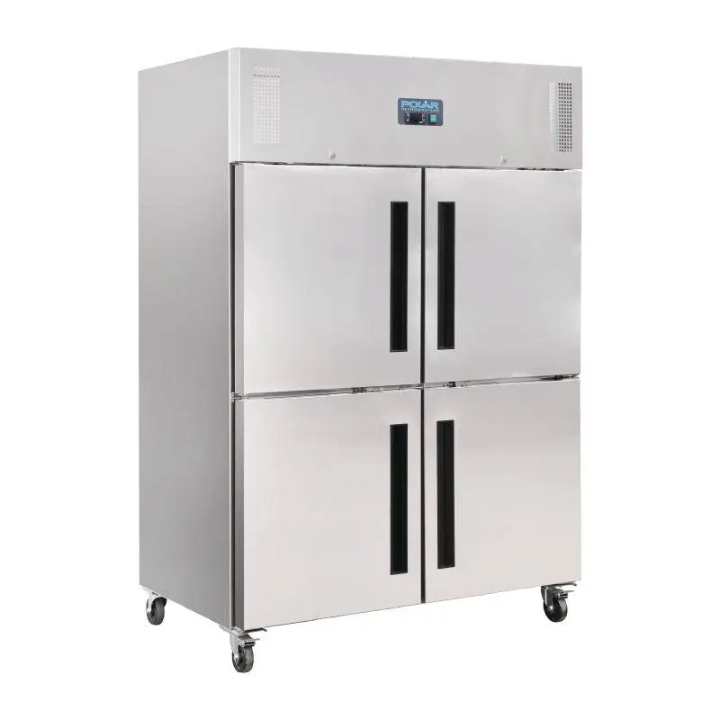 Superprijs Vrieskast RVS 2x2 Deurs - 1200L - Op wielen - 1340x800x2010(h)mm