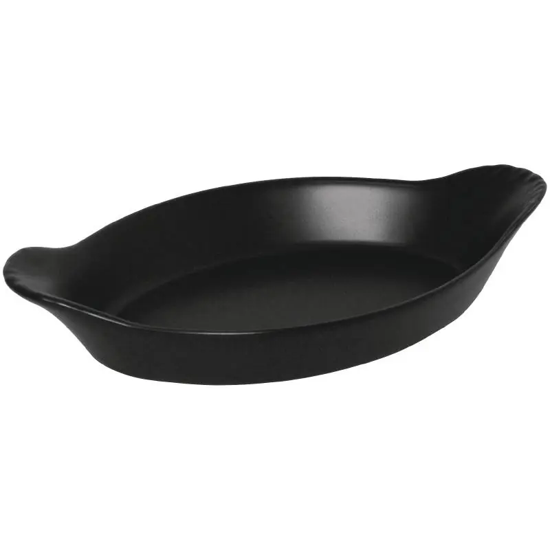 Gereduceerde Prijs Ovale Gratineerschaal Zwart - 204x118mm - 6 Stuks