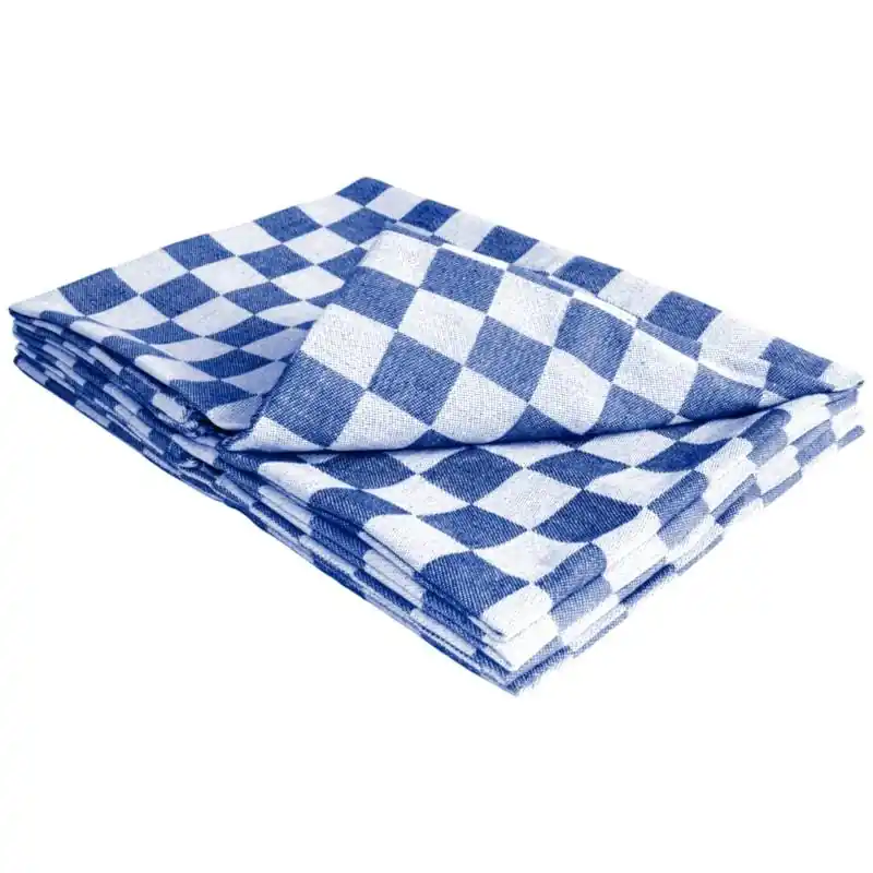 Uitverkoop De Horecatheedoek! - Blauw / Wit Geruite Klassieke Theedoek - 65x65 cm