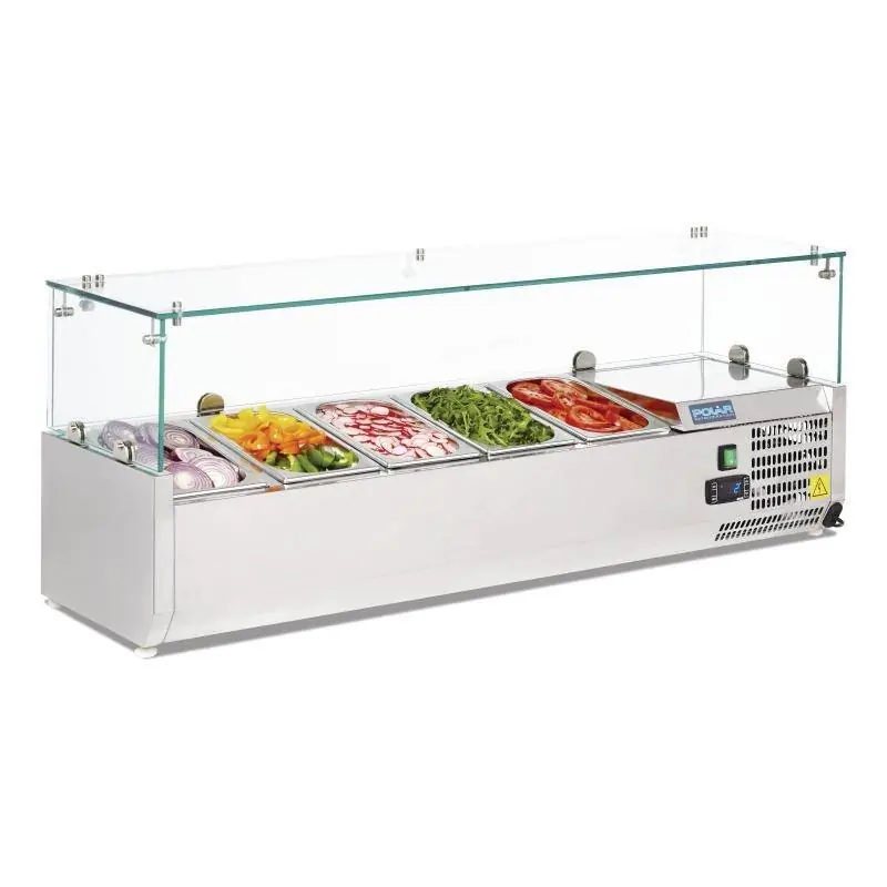 Opzetkoelvitrine RVS - 5x GN1/4 - 1200(b)x380(d)x435(h)mm Goedkoop