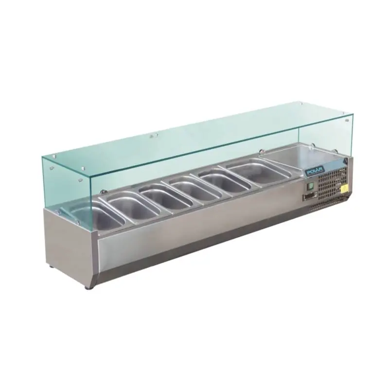 Bestseller Opzetkoelvitrine RVS - 6x GN1/3 - 1500(b)x380(l)x435(h)mm