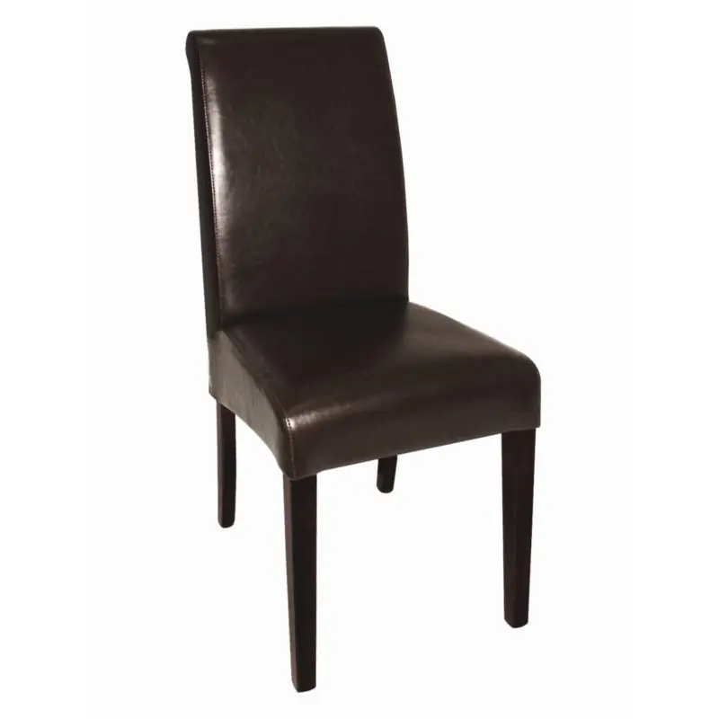 Alleen Vandaag Kunstlederen stoel met ronde rug - Donkerbruin - Prijs per 2 stuks - 410x510x(h)1015mm