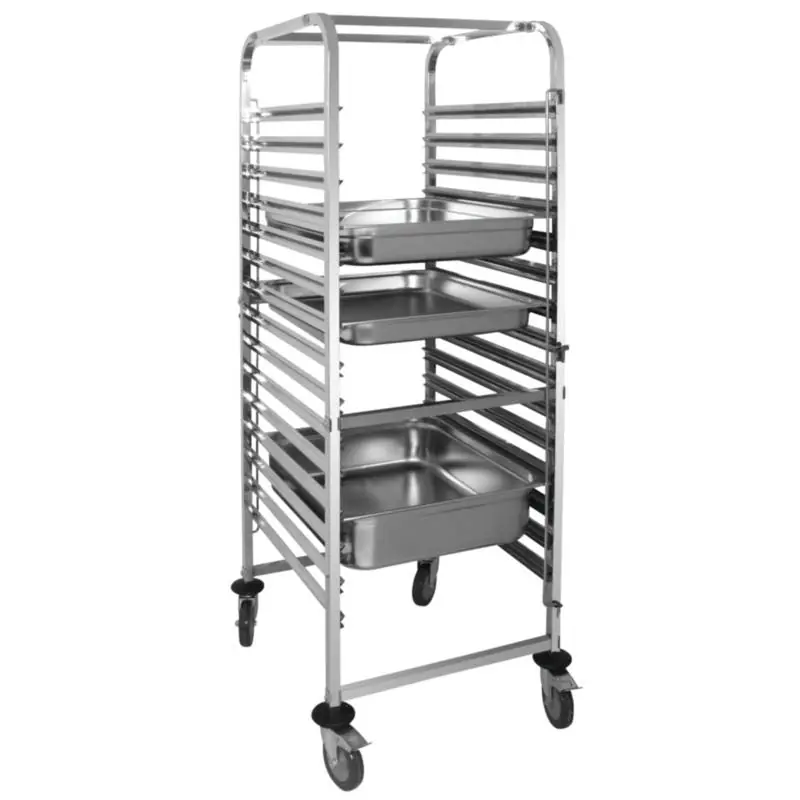 Regaalwagen RVS voor 15 x 2/1GN 770(b)x585(d)x1720(h)mm Laatste Versie