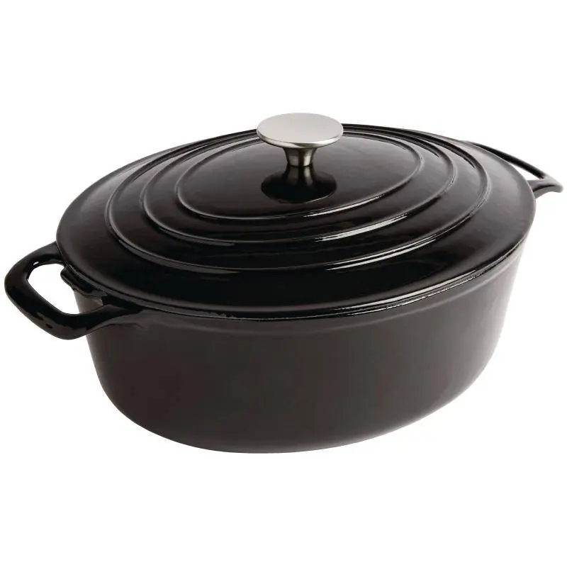 Braadpan Signature Zwart - Le Creuset Look-a-Like - Ovaal 30x25x(h)11cm Direct Verzonden