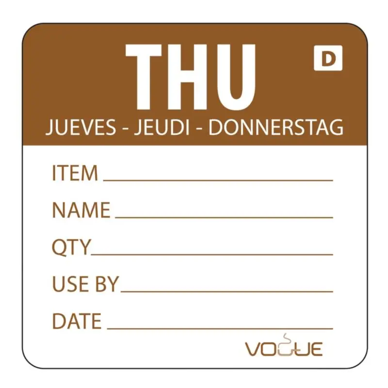 Kleurcode Sticker Donderdag - Oplosbaar - Rol 250 Stuks Lage Kosten