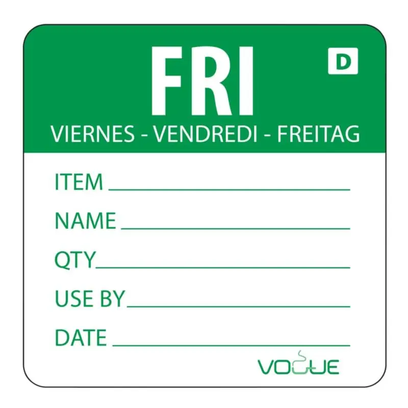 Kleurcode Sticker Vrijdag - Oplosbaar - Rol 250 Stuks Koop Vandaag